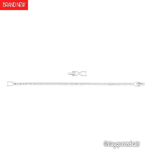 Rhodium Plated Crystal Tennis Bracelet with Extender, 6.89 Inches